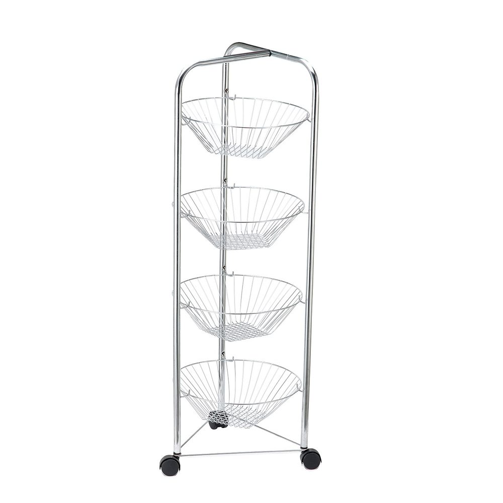 4 Tiered Metal Trolley Cart (Fruits / Vegetables)