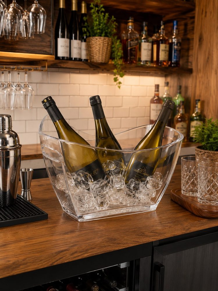 Acrylic Wine Bucket with Handles