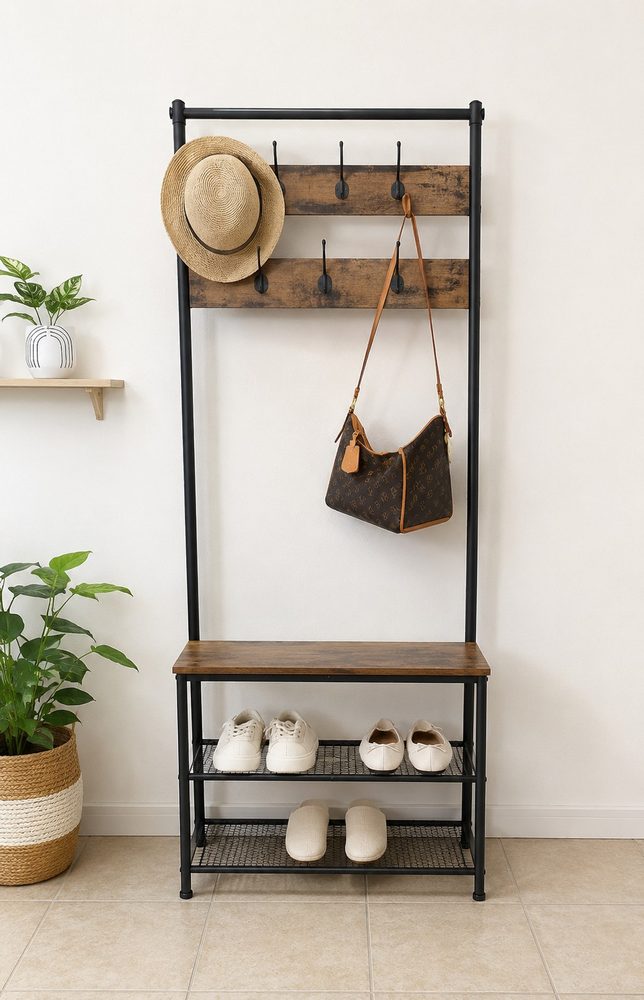 Coat and Hat Hanger with Shelf