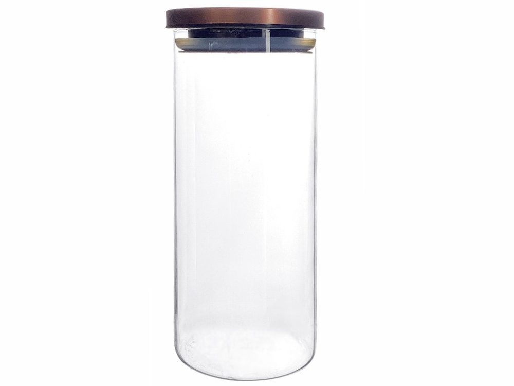Glass Jar with Rose Gold Suction Lid (1300ml)