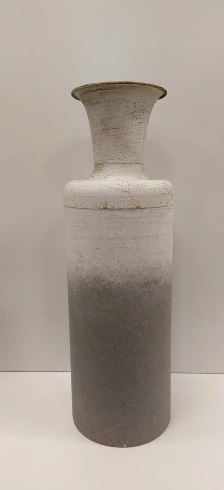 Grey & White Metal Vase