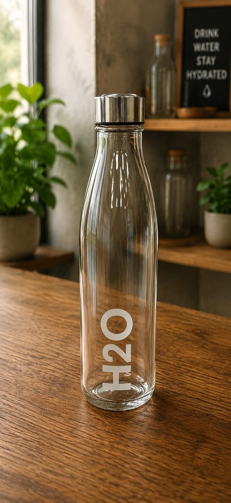 H20 Glass Water Bottle