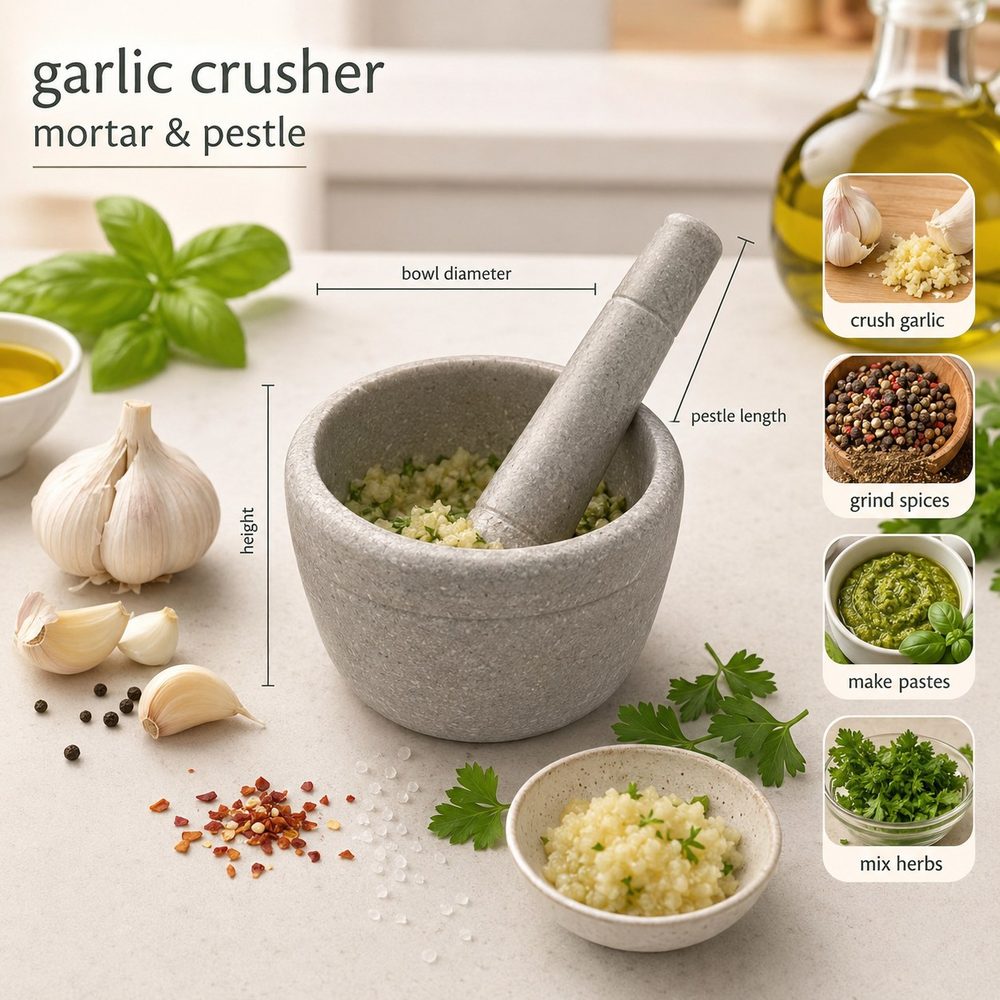 Marble-Like Mortar & Pestle