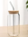 Drinking Glass With Bamboo Cover and Straw (20oz)